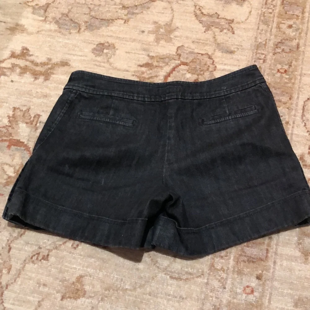 Escada black denim cuffed shorts 36